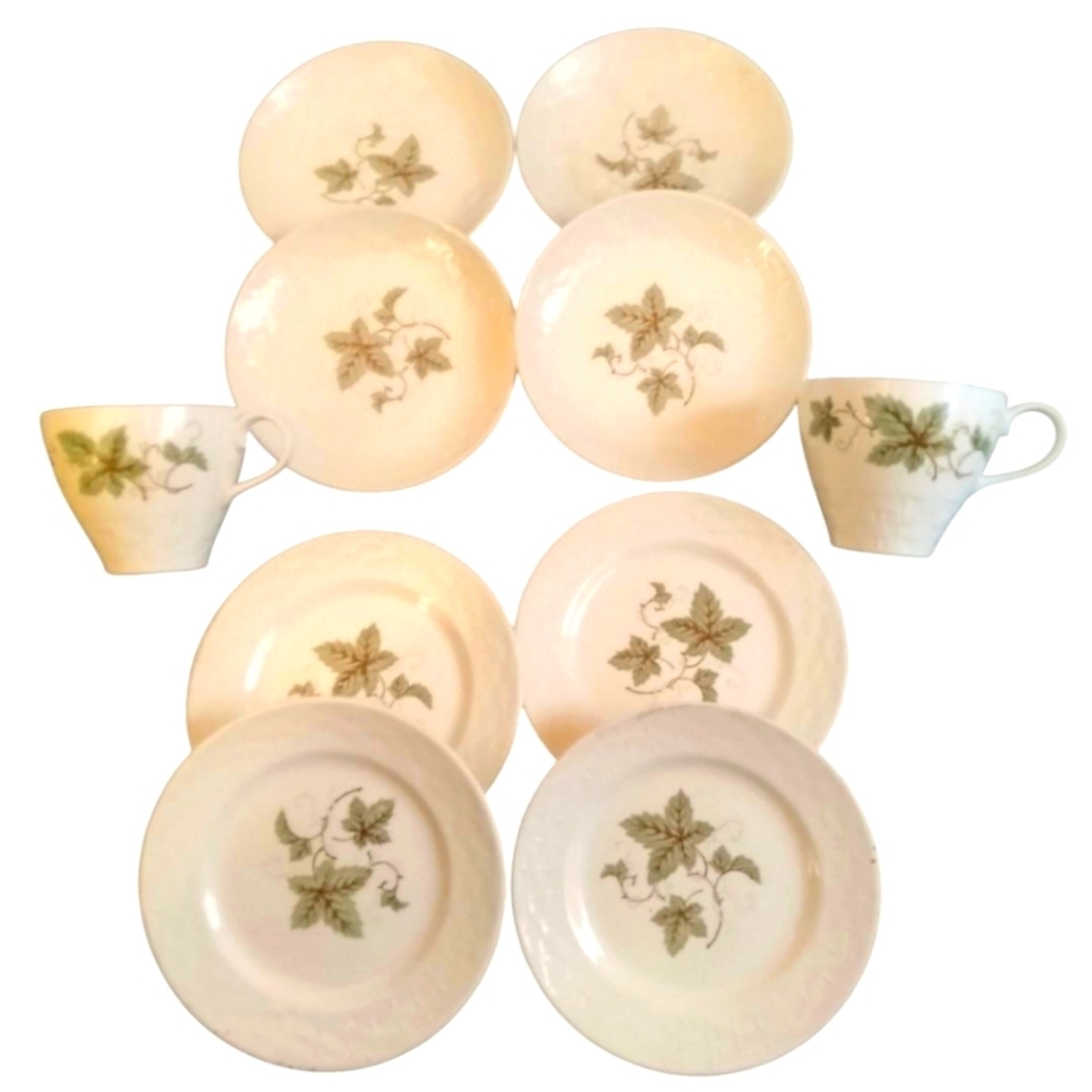 Vintage Autumn Leaf, cups, saucers, and shallow mini bowls, by japan.​